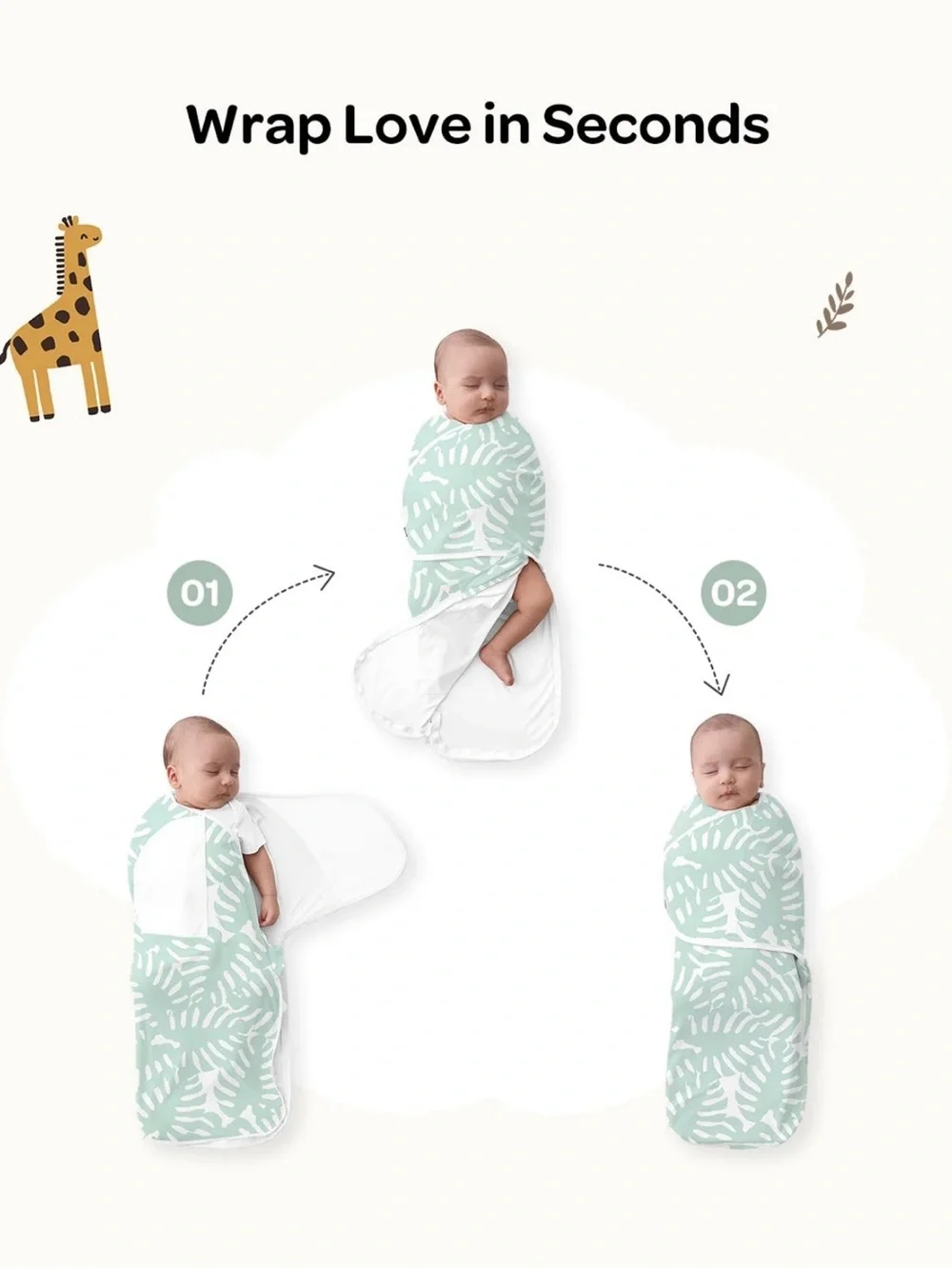 Momcozy Easy Swaddle Wrap for 0-3 months